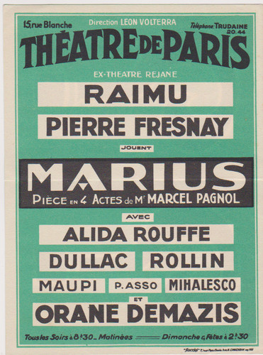 Théâtre paris marius - théâtre,